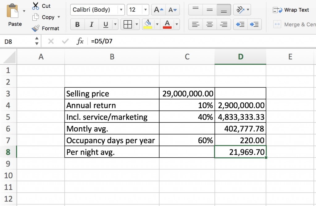 calculation of rental return